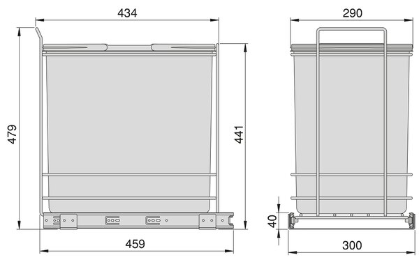 Pattumiera da Cucina ad Estrazione 35 L in Plastica Emuca