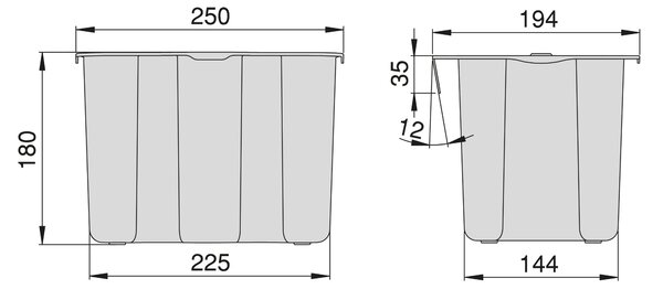 Pattumiera da Cucina ad Estrazione 5 L in Plastica Emuca Grigio Antracite