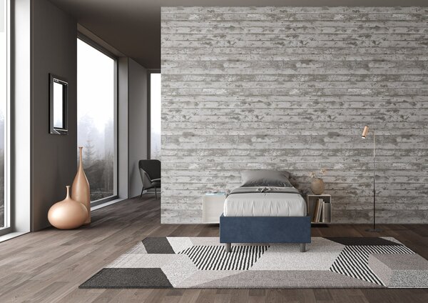 Letto Singolo Sommier 80x190 cm Senza Rete Azelia Blu