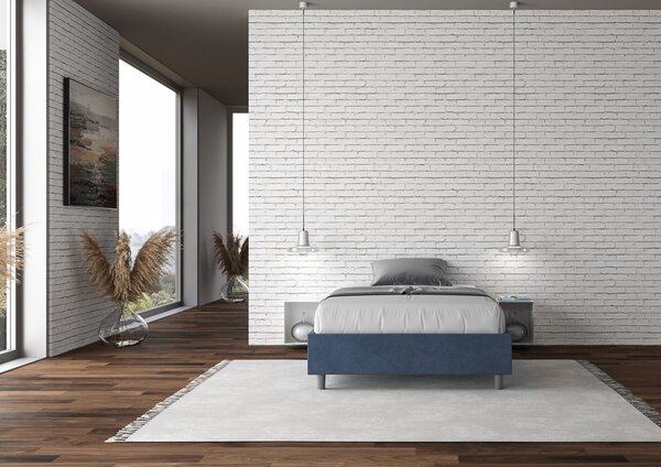 Letto Matrimoniale Francese Sommier 140x190 cm Senza Rete Azelia Blu