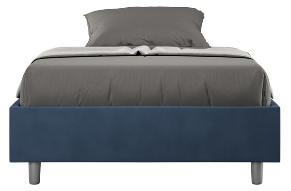 Letto Matrimoniale Francese Sommier 140x190 cm Senza Rete Azelia Blu