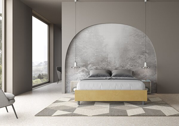 Letto Matrimoniale Sommier 160x190 cm Senza Rete Azelia Ocra
