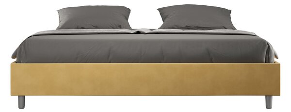 Letto Matrimoniale Extra Large Sommier 190x190 cm Senza Rete Azelia Ocra