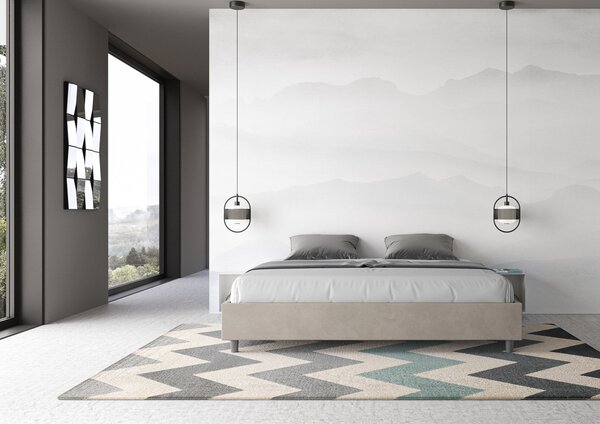Letto Matrimoniale Extra Large Sommier 190x190 cm Senza Rete Azelia Sabbia