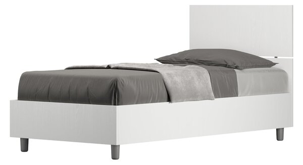 Letto Singolo 80x190 cm Senza Rete Demas Testata Dritta Bianco Frassino