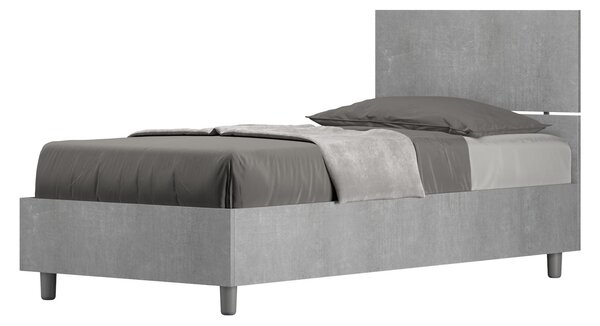 Letto Singolo 80x190 cm Senza Rete Demas Testata Dritta Cemento