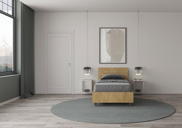 Letto Singolo 80x190 cm Senza Rete Ankel Testata Doghe Dritta Quercia