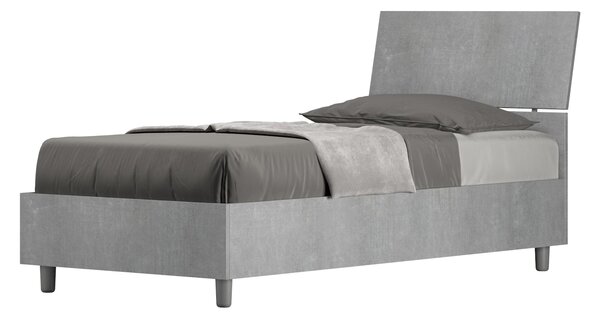 Letto Singolo 80x190 cm Senza Rete Demas Testata Inclinata Cemento