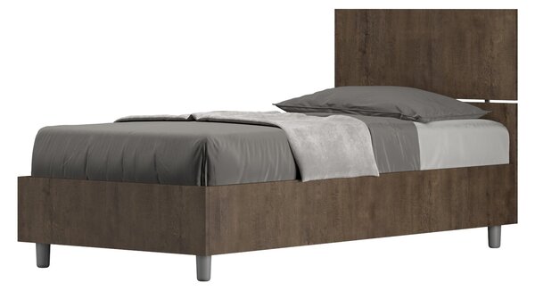 Letto Singolo 80x190 cm Senza Rete Demas Testata Dritta Noce
