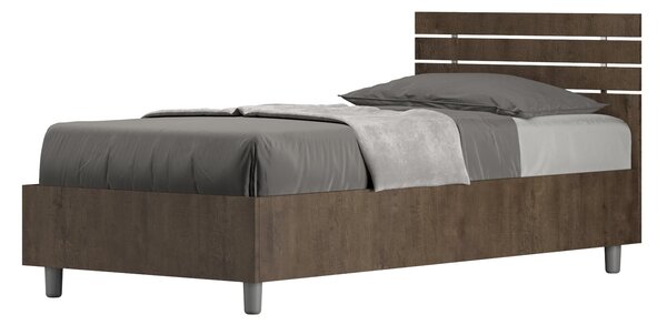 Letto Singolo 80x190 cm Senza Rete Ankel Testata Doghe Dritta Noce