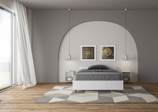 Letto 1 Piazza e Mezzo 120x190 cm Senza Rete Nuamo Bianco Frassino