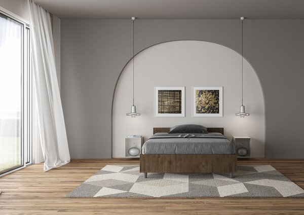 Letto 1 Piazza e Mezzo 120x190 cm Senza Rete Nuamo Noce