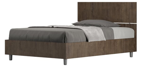 Letto 1 Piazza e Mezzo 120x190 cm Senza Rete Demas Testata Dritta Noce