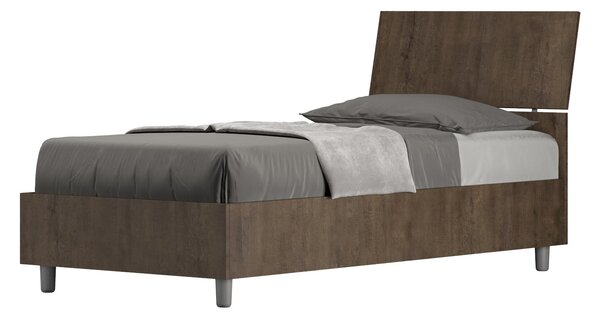 Letto Singolo 80x190 cm Senza Rete Demas Testata Inclinata Noce