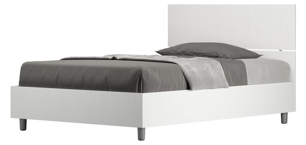Letto 1 Piazza e Mezzo 120x190 cm Senza Rete Demas Testata Dritta Bianco Frassino
