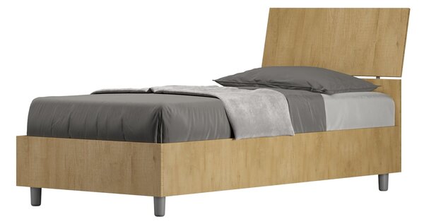 Letto Singolo 80x190 cm Senza Rete Demas Testata Inclinata Quercia