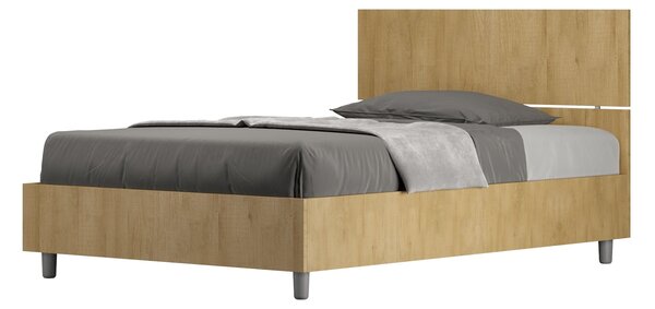 Letto 1 Piazza e Mezzo 120x190 cm Senza Rete Demas Testata Dritta Quercia