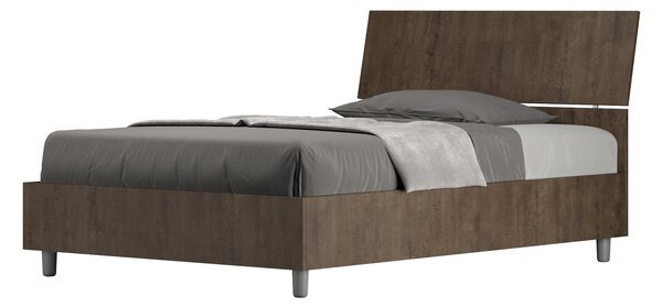 Letto 1 Piazza e Mezzo 120x190 cm Senza Rete Demas Testata Inclinata Noce