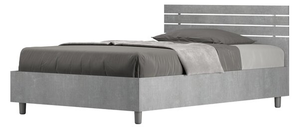 Letto 1 Piazza e Mezzo 120x190 cm Senza Rete Ankel Testata Doghe Dritta Cemento