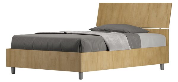 Letto 1 Piazza e Mezzo 120x190 cm Senza Rete Demas Testata Inclinata Quercia