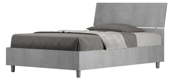 Letto 1 Piazza e Mezzo 120x190 cm Senza Rete Demas Testata Inclinata Cemento