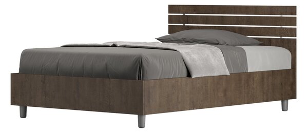 Letto 1 Piazza e Mezzo 120x190 cm Senza Rete Ankel Testata Doghe Dritta Noce