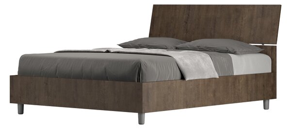 Letto Matrimoniale Francese 140x190 cm Senza Rete Demas Testata Inclinata Noce