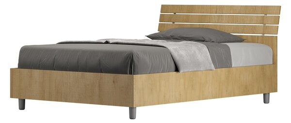 Letto 1 Piazza e Mezzo 120x190 cm Senza Rete Ankel Testata Doghe Inclinata Quercia