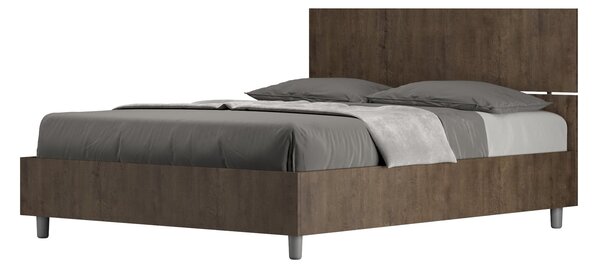 Letto Matrimoniale Francese 140x190 cm Senza Rete Demas Testata Dritta Noce