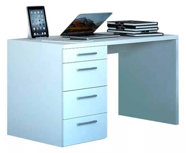 Scrivania da Ufficio 4 Cassetti 110x60x74 cm in Truciolare Nobilitato Bianca
