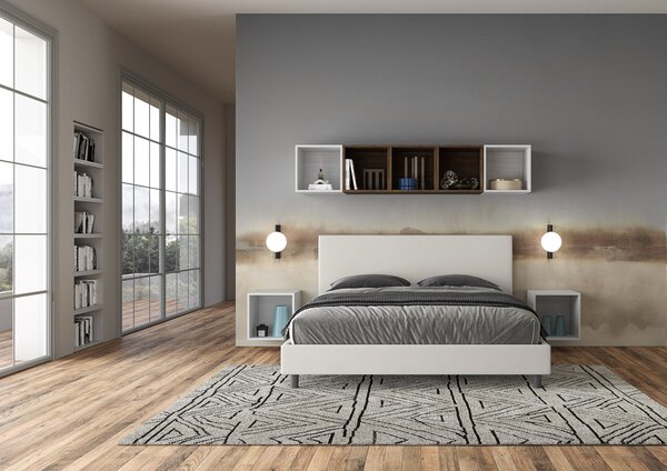 Letto Matrimoniale 160x190 cm Senza Rete Naspy Bianco