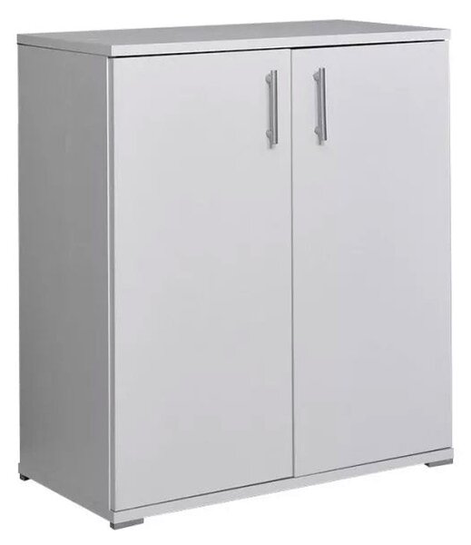 Armadietto Multiuso 2 Ante 72,3x36x81 cm in Truciolare Nobilitato Bianco
