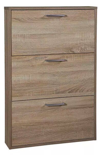 Scarpiera Salvaspazio 3 Ante 9 Paia 65x15x99,6 cm in Truciolare Nobilitato Rovere Sonoma