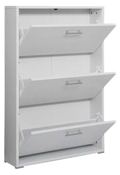 Scarpiera Salvaspazio 3 Ante 9 Paia 72,3x18,1x108,3 cm in Truciolare Nobilitato Bianco Frassino