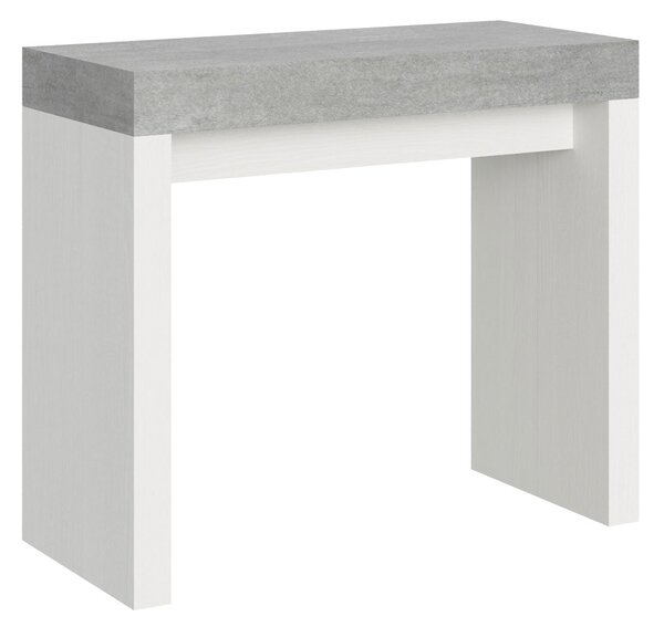 Consolle Allungabile 90-196x40x77 cm in Nobilitato Grigio e Bianco