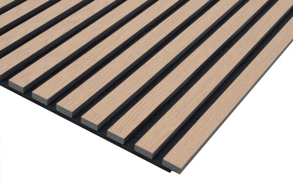 Set 5 Pannelli Fonoassorbenti per Interno da Parete 57,25x1,9x120 cm in MDF e Carta Melaminica Rovere