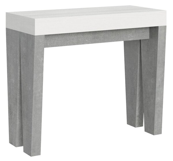Consolle Allungabile 90-196x40x77 cm in Nobilitato Bianco e Grigio