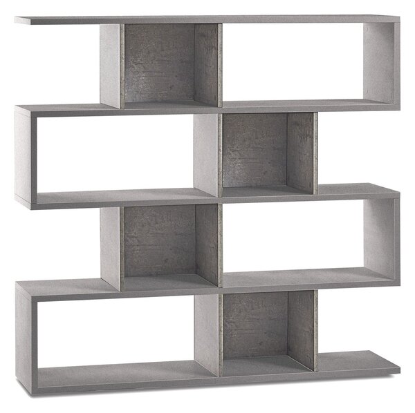 Libreria Modulare 4 Ripiani 150x144x38 cm Cemento
