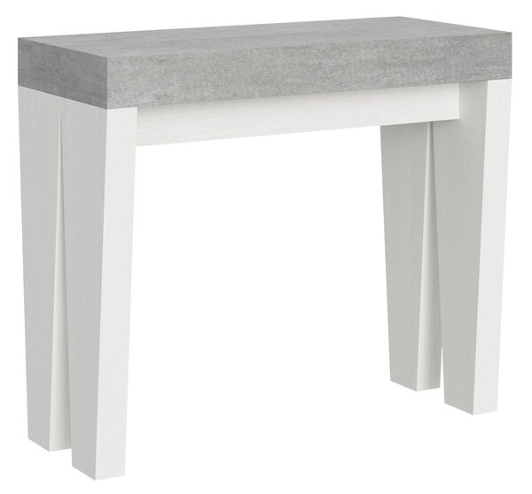 Consolle Allungabile 90-196x40x77 cm in Nobilitato Grigio e Bianco