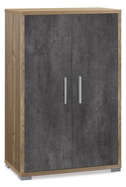 Armadietto Multiuso 2 Ante 71x110x41 cm Noce Stelvio/Ossido Nero