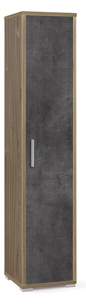 Armadio 1 Anta 39x182x41 cm Noce Stelvio/Ossido Nero