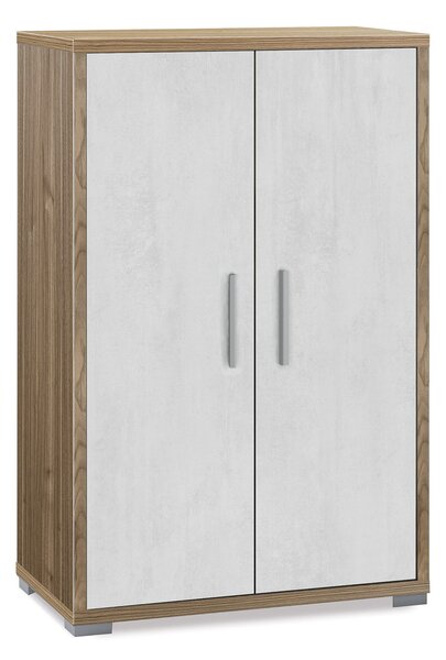 Armadietto Multiuso 2 Ante 71x110x41 cm Noce Stelvio/Ossido Bianco