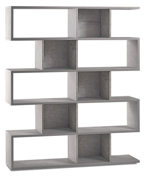 Libreria Modulare 5 Ripiani 150x180x38 cm Cemento