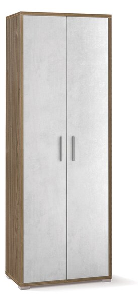 Armadio 2 Ante 71x199x41 cm Noce Stelvio/Ossido Bianco