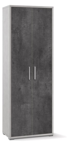 Armadio 2 Ante 71x199x41 cm Ossido Bianco/Ossido Nero
