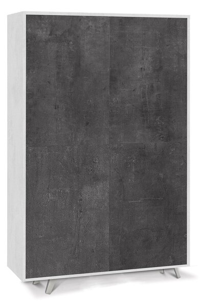 Mobile Multiuso 4 Ante 107x169x41 cm Ossido Bianco/Ossido Nero