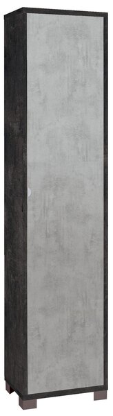Armadio 1 Anta 43x190x29 cm Ossido Nero/Cemento