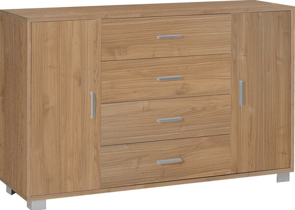 Madia 2 Ante 4 Cassetti 136x86x41 cm Noce Stelvio