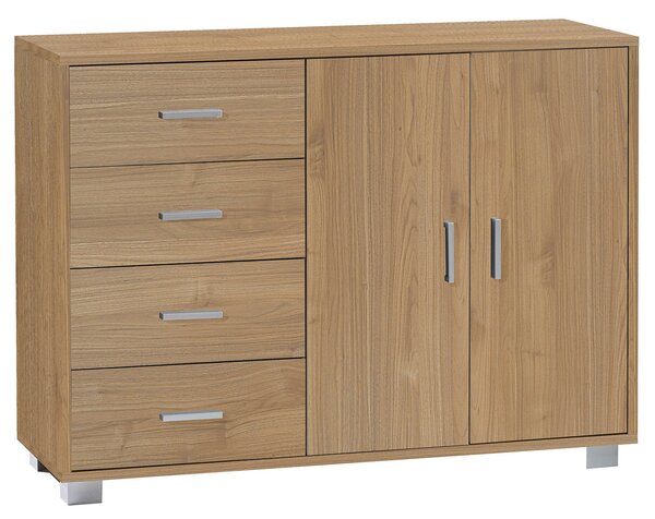 Madia 2 Ante 4 Cassetti 116x86x41 cm Noce Stelvio