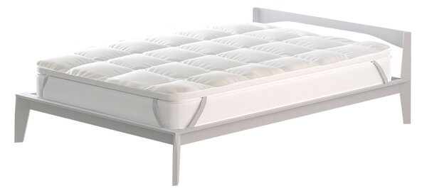 Topper 1 Piazza e Mezzo Trapuntato 600 gr/mq con Elastici Plus Bianco